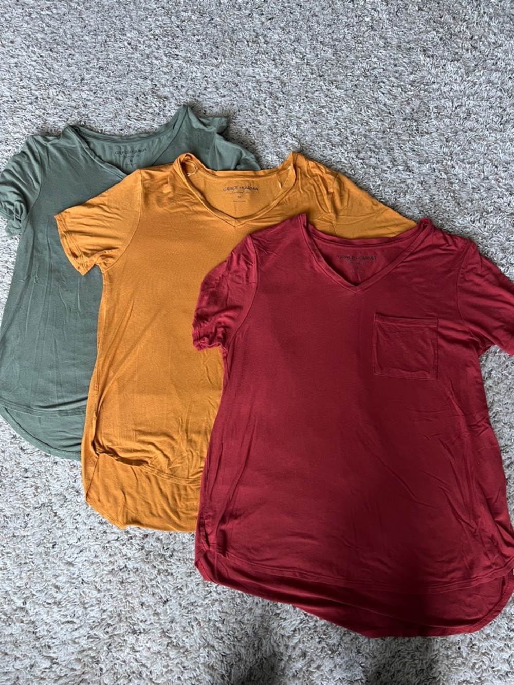 3 lightweight V-Neck Pocket Tees- Classic Everyday Top